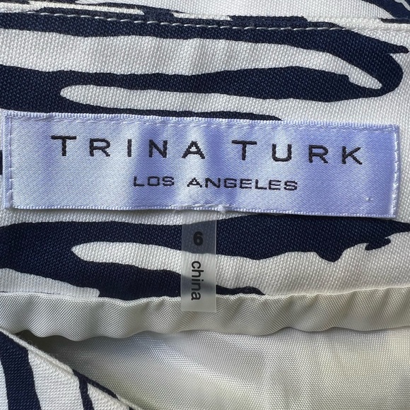 Trina Turk zebra Stripes Cotton Skirt Size 6 - Picture 2 of 9